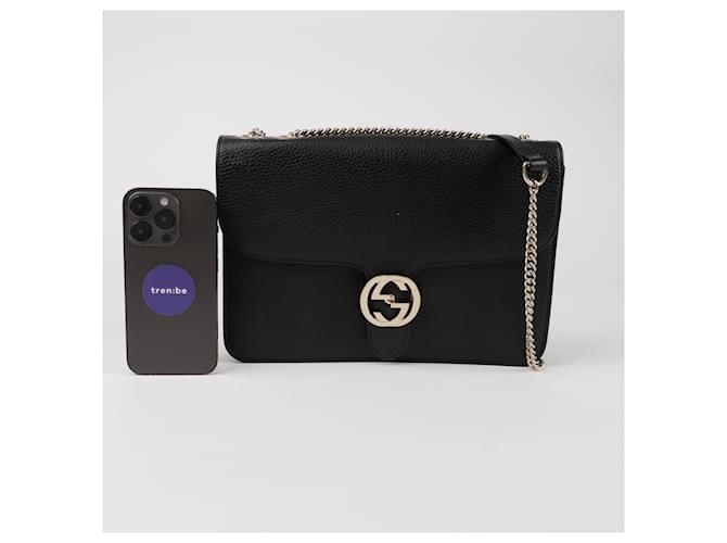 Gucci Borsa a tracolla media Interlocking Nero - vista 8