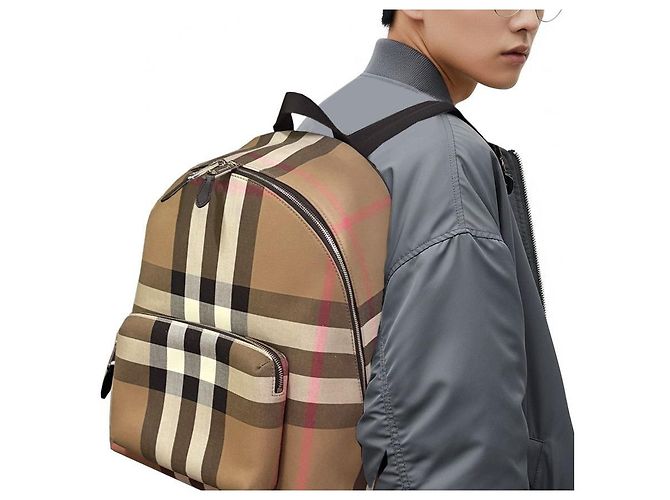 Burberry House Check Jeff Canvas Backpack Beige Multiple colors - view 17