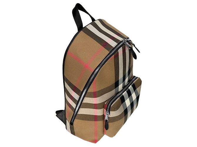 Burberry House Check Jeff Canvas Backpack Beige Multiple colors - view 8