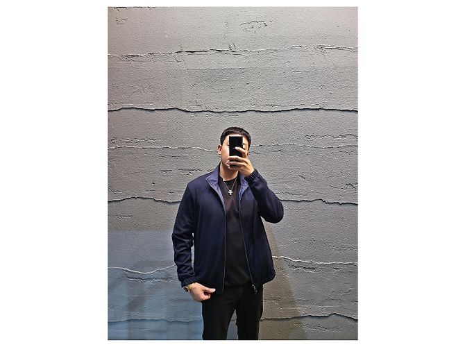 Loro Piana Giacca a vento reversibile in cashmere blu navy Nero - vista 4