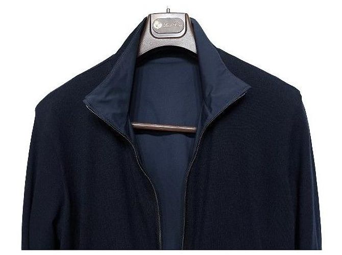 Loro Piana Giacca a vento reversibile in cashmere blu navy Nero - vista 5