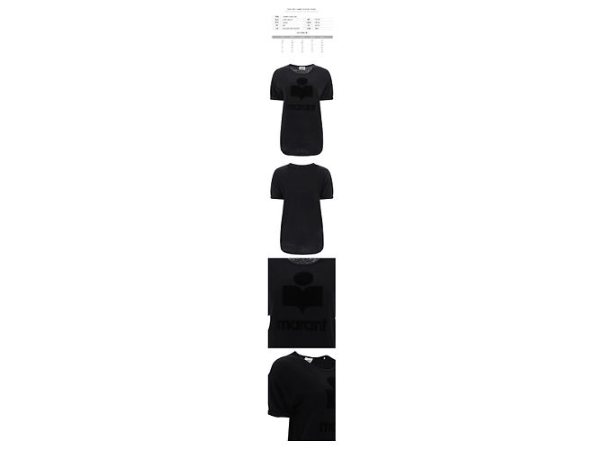 Isabel Marant KOLDI Logo Leinen-T-Shirt Black stamp: Schwarz - Ansicht 2