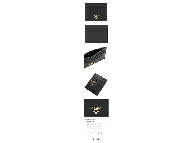 Prada Saffiano Gold Logo Kartenetui QWA Schwarz - Ansicht 2
