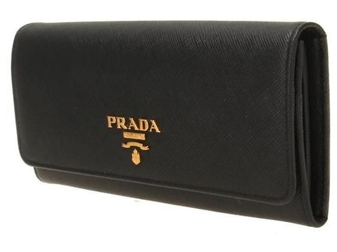 Prada Cartera larga con solapa de cuero Saffiano y cierre metálico stamp: QWA - vista 2