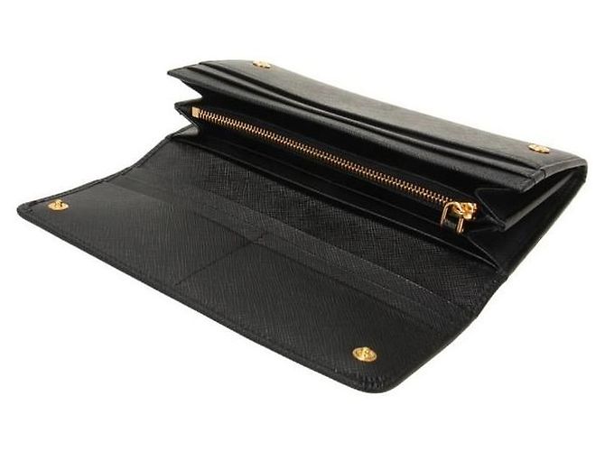 Prada Cartera larga con solapa de cuero Saffiano y cierre metálico stamp: QWA - vista 4