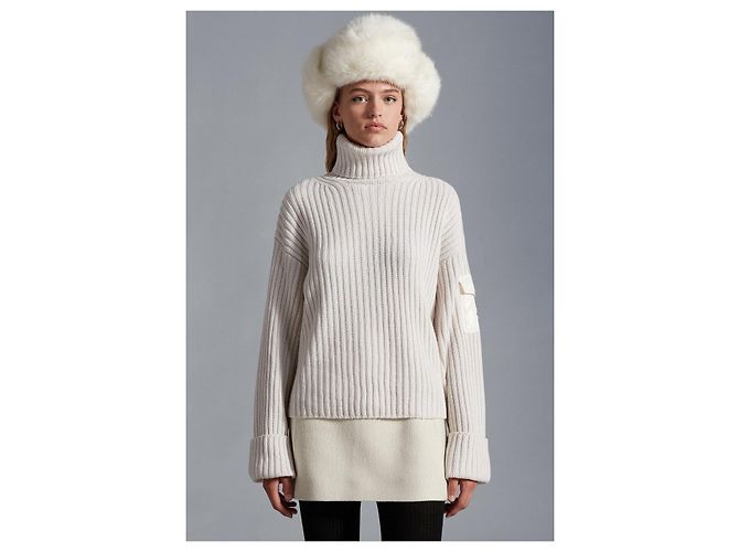 Moncler Jersey de cuello alto de lana Plata - vista 2