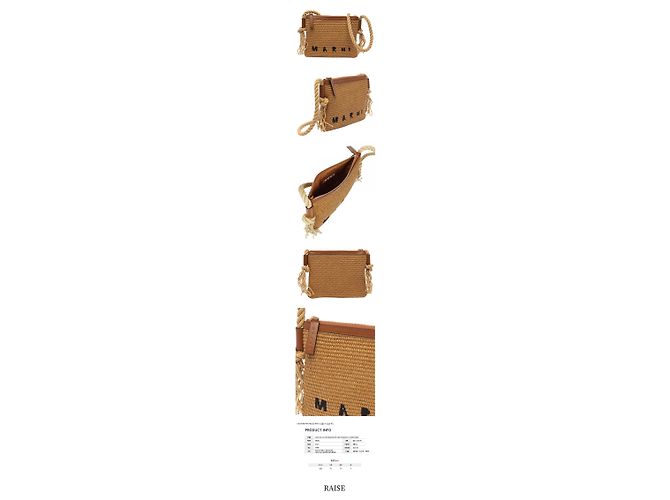 Marni Borsa a spalla/tracolla in rafia Logo Arancione - vista 2