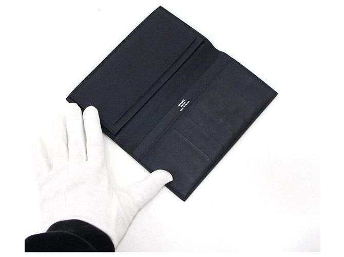 Hermès Citizen Twill Silk Long Wallet for Men Black - view 5