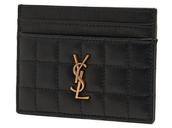 Saint Laurent Tarjetero Monogram Matelassé Cassandra Negro - vista 5