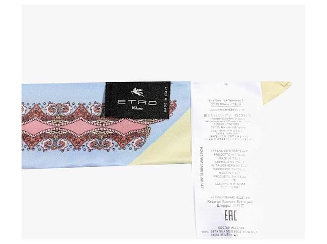 Etro Sciarpa stretta in seta twill Double Paisley Multicolore - vista 9