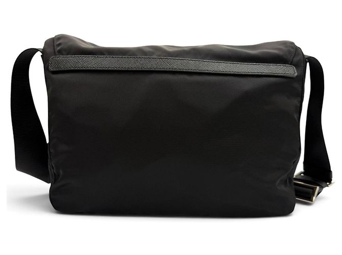 Borsa a tracolla Prada 1BD953 in Re-Nylon con placca logo triangolare Nero - vista 4
