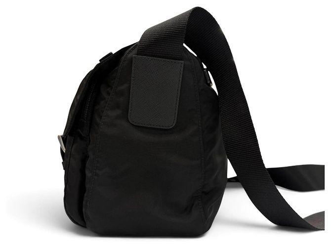 Borsa a tracolla Prada 1BD953 in Re-Nylon con placca logo triangolare Nero - vista 5