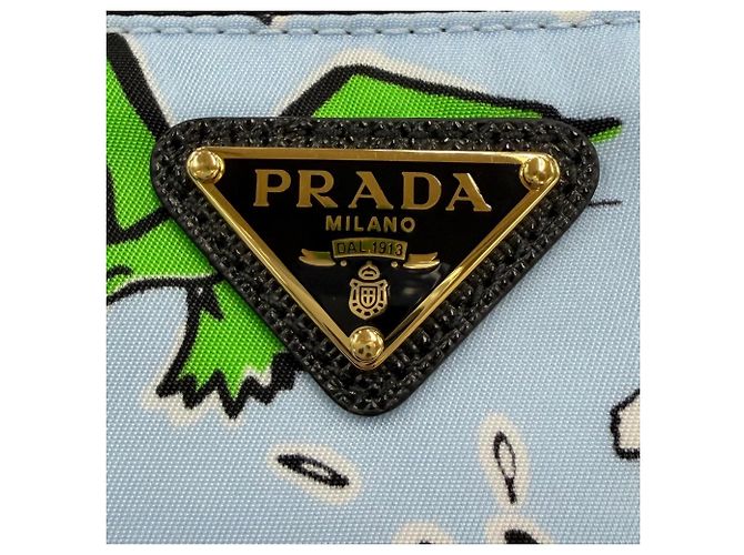 Necessaire Prada 1NS693 Triangle Logo Re-Nylon Surf Print Blu - vista 8