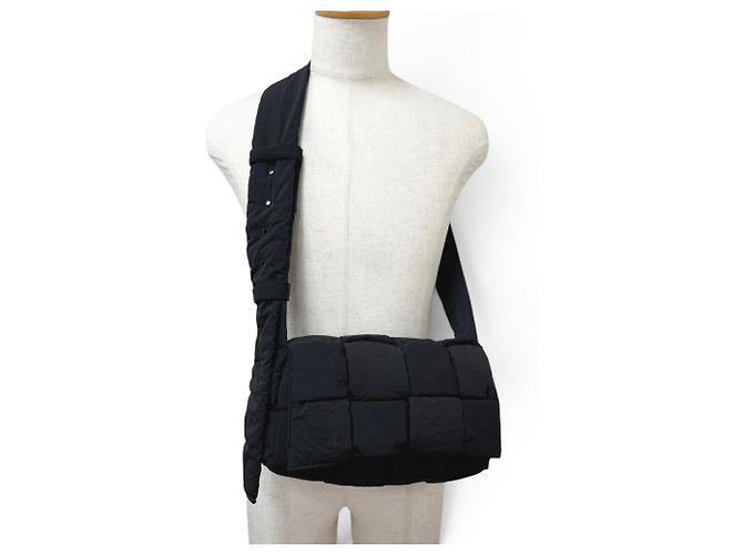 Borsa a tracolla Bottega Veneta Nylon Intrecciato Padded Tech Cassette Nero - vista 3
