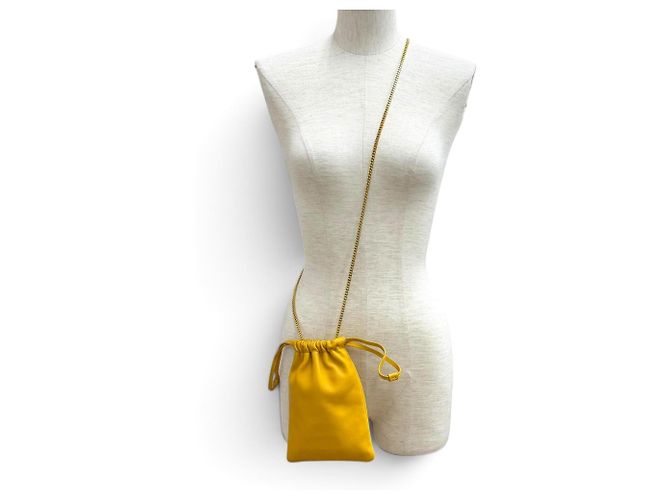 Borsa a tracolla Saint Laurent in pelle gialla Giallo - vista 3