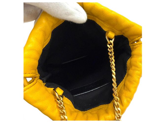Borsa a tracolla Saint Laurent in pelle gialla Giallo - vista 7