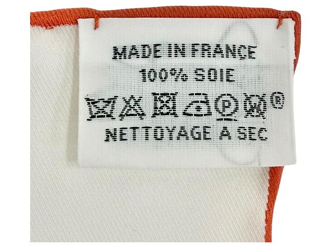 Foulard Hermès Paris Qui Roule 100% seta Bianco Rosso - vista 8