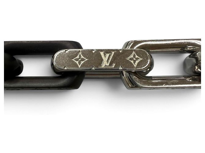Bracciale a catena Monogram Louis Vuitton Nero Argento - vista 4