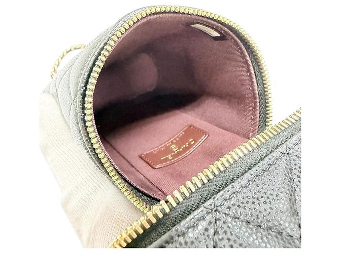 Borsa telefono Chanel Matelassé Caviar Skin Vanity Nero - vista 7