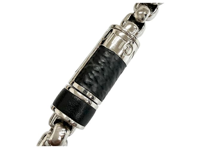 Bracciale con ciondolo Louis Vuitton Monogram Eclipse Nero Argento - vista 5