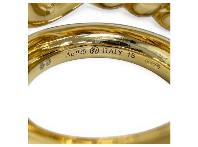 Anello Twist Band in oro Bottega Veneta - vista 6