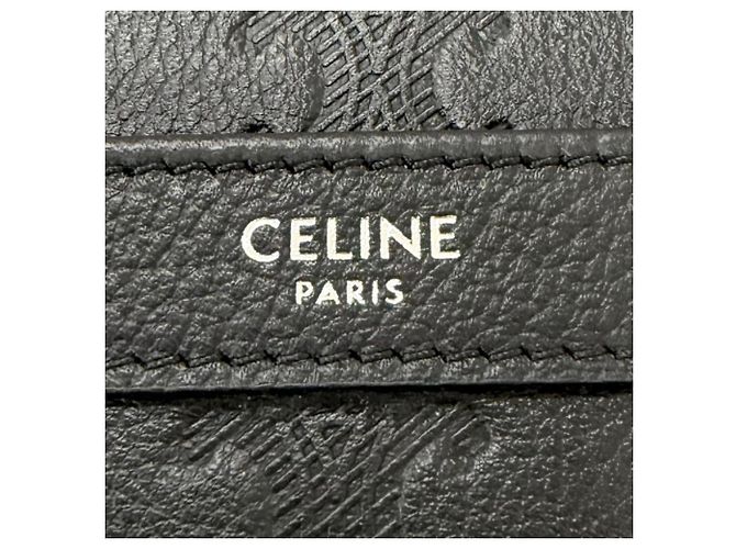 Céline CELINE Leather Triomphe Medium Shoulder Bag Black - view 11