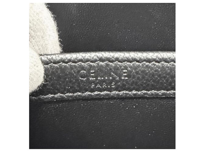 Céline CELINE Leather Triomphe Medium Shoulder Bag Black - view 12