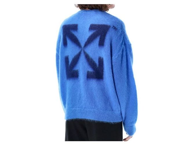 Off White Blue Mohair Sweater Men - view 3
