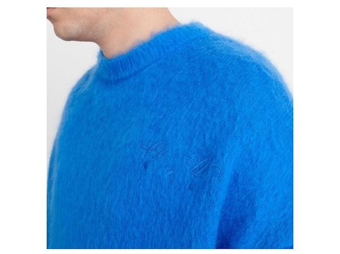 Off White Blue Mohair Sweater Men - view 4