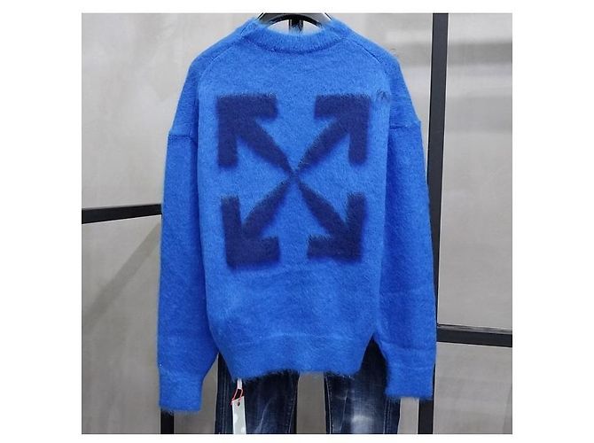 Off White Blue Mohair Sweater Men - view 6