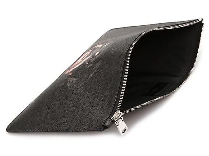 Givenchy Clutch in pelle stampata Rottweiler Nero - vista 2