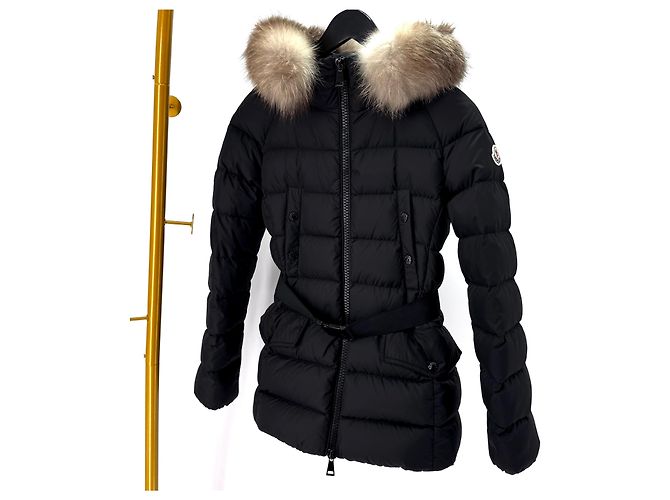 Moncler Clion Fox Fur Women's Down Jacket Black - view 3