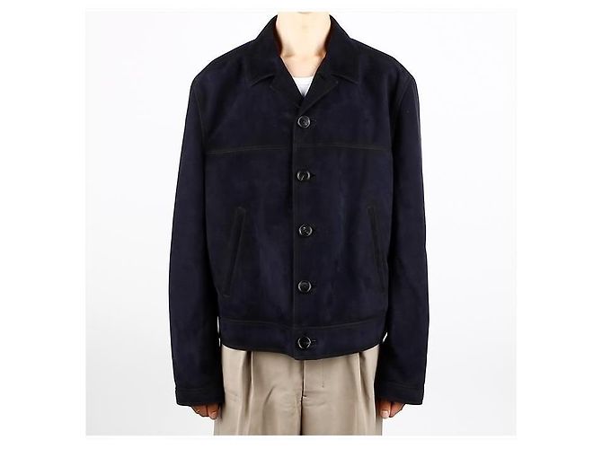 Prada Suede Leather Bomber Jacket Black - view 2