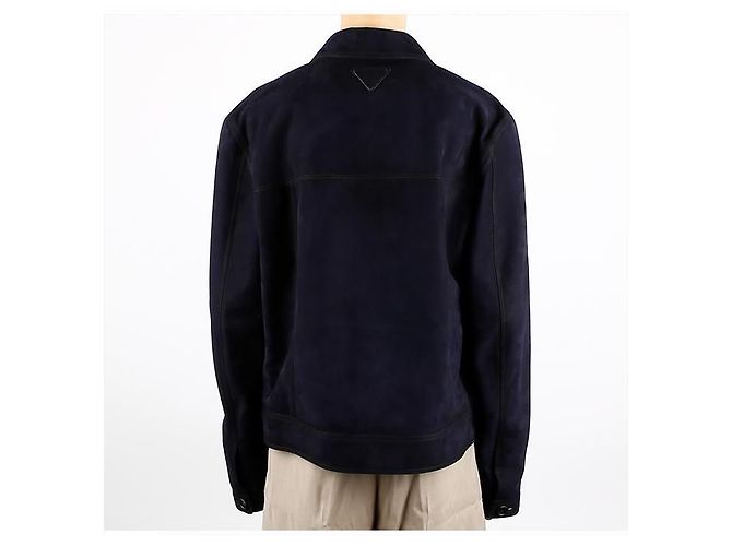 Prada Suede Leather Bomber Jacket Black - view 4
