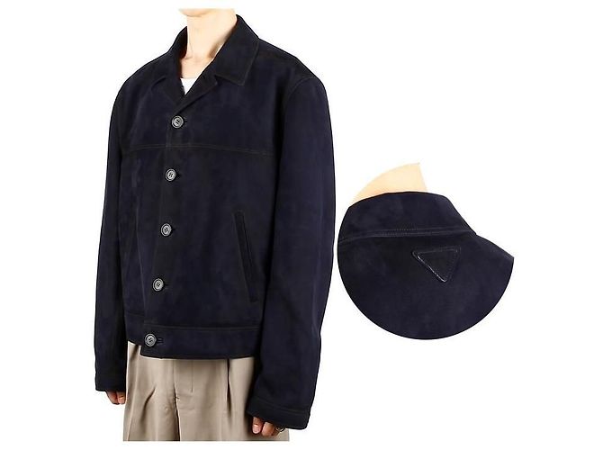 Prada Suede Leather Bomber Jacket Black - view 9