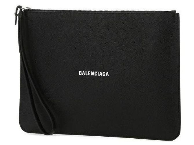Clutch Balenciaga in pelle nera Nero - vista 3