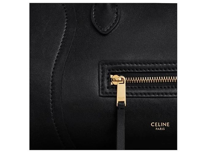 Céline Celine Small New Luggage Surplus Shiny Lambskin Nero - vista 15
