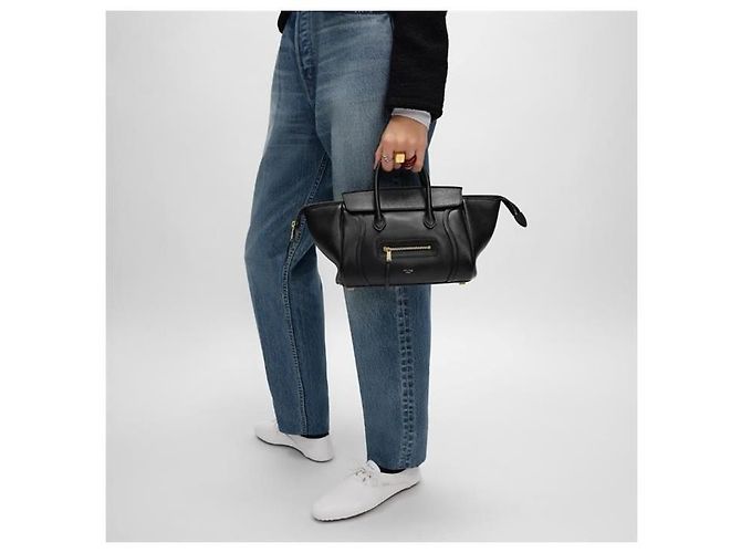 Céline Celine Small New Luggage Surplus Shiny Lambskin Nero - vista 19