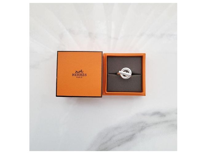 Ring Hermès Anello Croisette Large Model Argento - vista 10