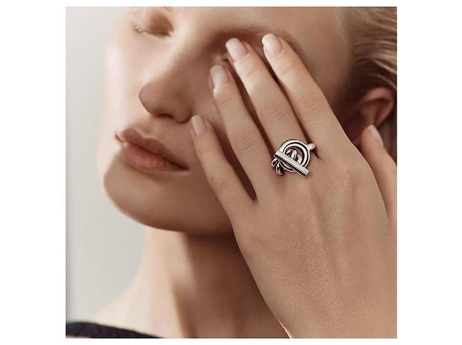 Ring Hermès Anello Croisette Large Model Argento - vista 3