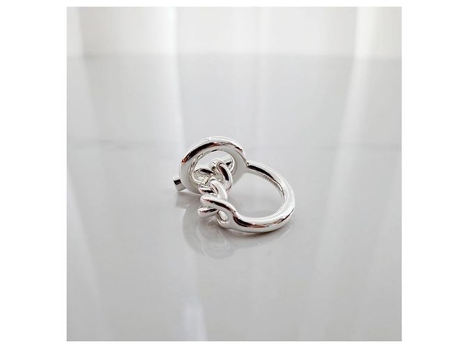 Ring Hermès Anello Croisette Large Model Argento - vista 5