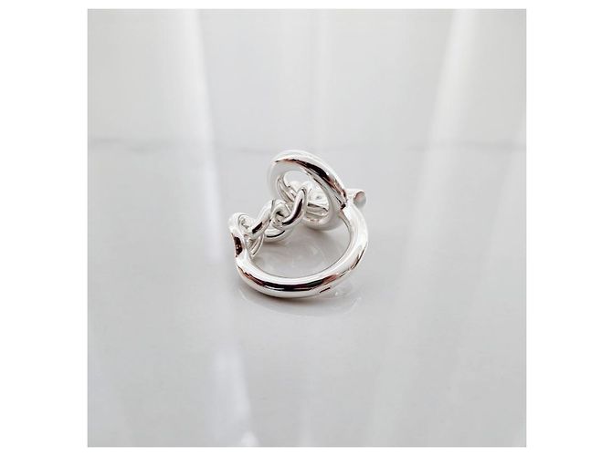 Ring Hermès Anello Croisette Large Model Argento - vista 6
