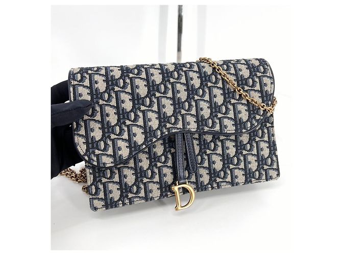 Dior Saddle Chain Crossbody-Tasche Blau - Ansicht 3