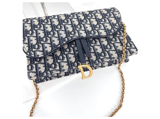 Dior Saddle Chain Crossbody-Tasche Blau - Ansicht 4