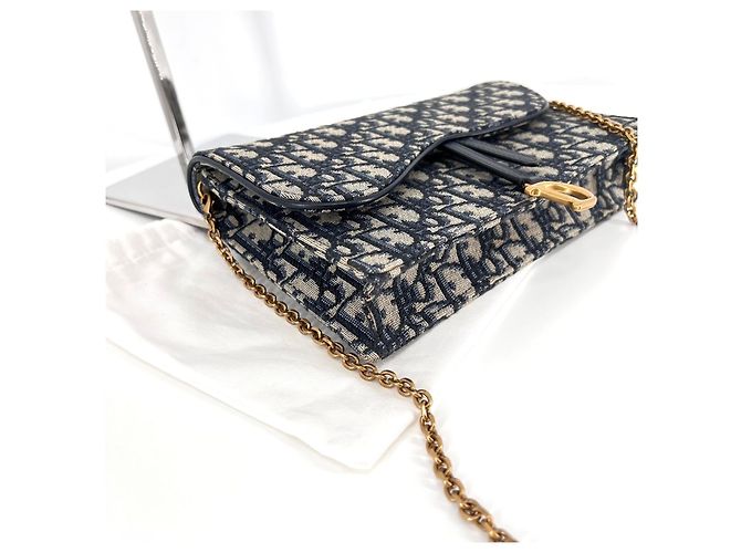 Dior Saddle Chain Crossbody-Tasche Blau - Ansicht 6