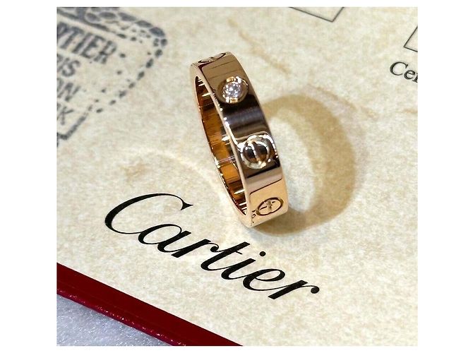 Cartier Mini Love Ring in Roségold mit Diamant Pink - Ansicht 2
