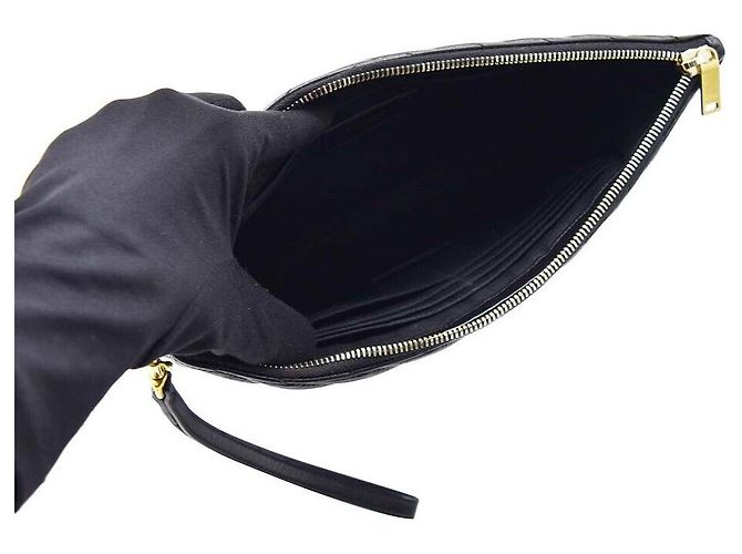 Saint Laurent Clutch matelassé color oro Nero - vista 4