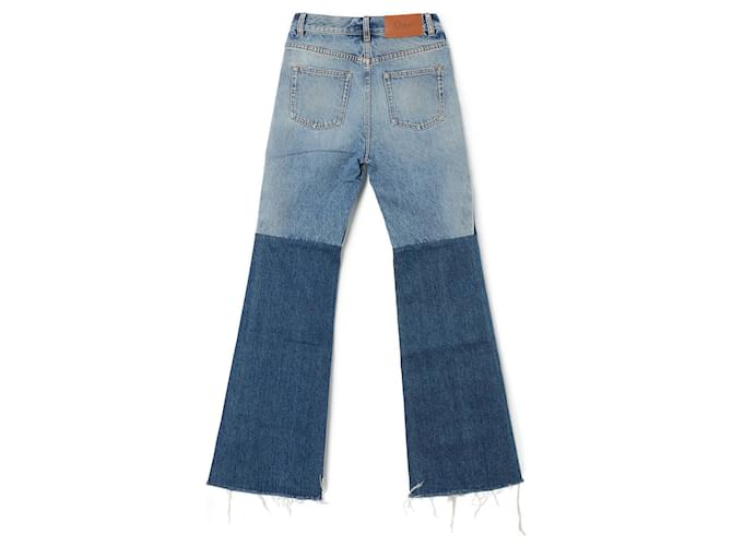 Chloé Patchwork Flare Denim Jeans Blau - Ansicht 2