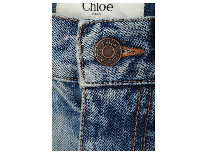 Chloé Patchwork Flare Denim Jeans Blau - Ansicht 4