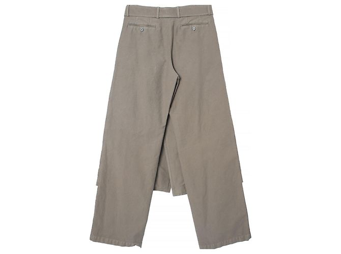 Pantaloni in twill di cotone Dries Van Noten PRIFFITH Grey stamp Marrone - vista 2